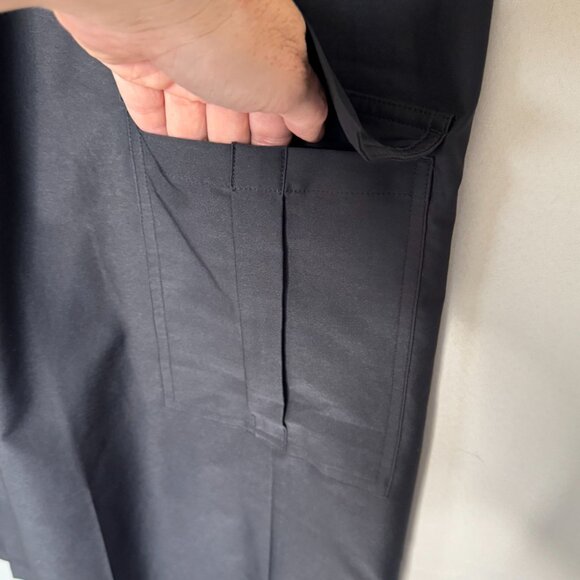 WEWoreWhat Wide Leg Utility Black Nylon Cargo Pull On Track Pants Size Medium - Picture 8 of 15